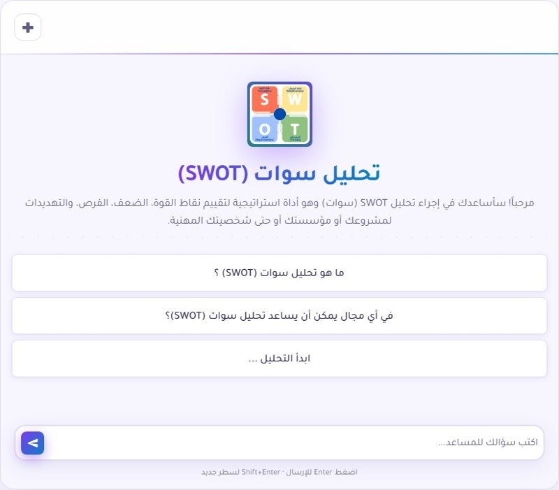 كيف تجرب تحليل سوات SWOT مع المساعد الذكي في منتدى الذكاء الاصطناعي